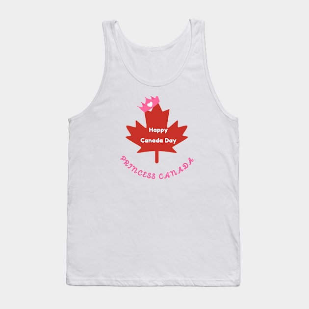 Happy Canada Day Princess Canadian with Crown Tank Top by Mission Bear